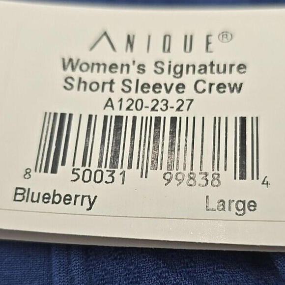 Anique Women's Signature Short Sleeve Riding‎ Equestrian Crew Blueberry L Shirt - Picture 8 of 14